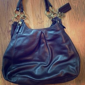 Black leather Coach purse
